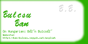 bulcsu ban business card